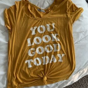 Yellow Graphic Tee | “You Look Good Today”